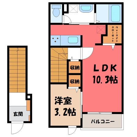 江曽島駅 徒歩11分 2階の物件間取画像